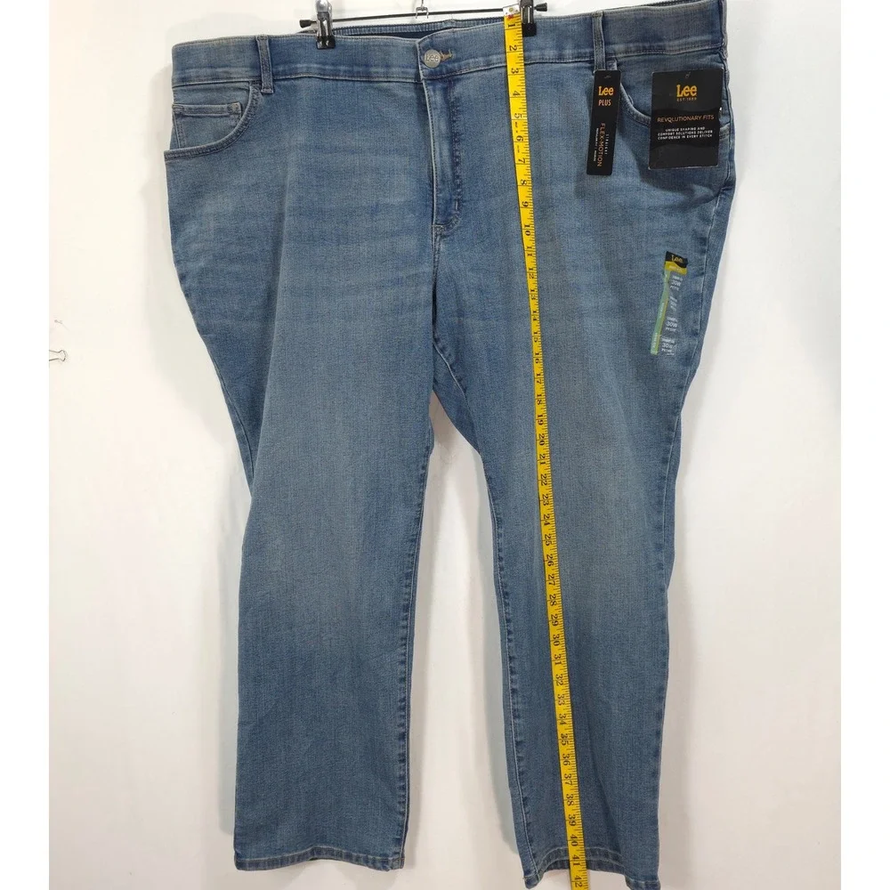 Lee Jeans Straight Leg Flex-Motion Mid Rise Blue Women 30W Petite Classic Casual